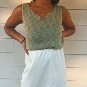 Thin wool Green Tank Top